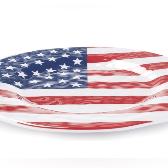 THE LAKESIDE COLLECTION NON BREAKABLE MELAMINE PLATE AMERICANO PLATES SET OF 4 - Picture 3 of 6